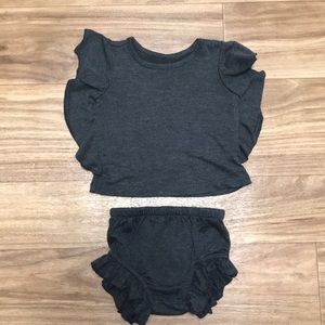 Afton Street Gray Shirt and Bloomer Set, NB